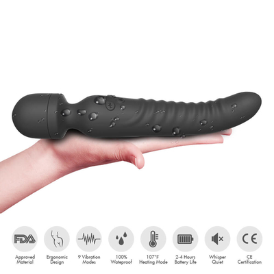 Çift Uçlu Masaj Akıllı Isıtma AV Değnek Yumuşak Boyun Yapay Penis Vibratör