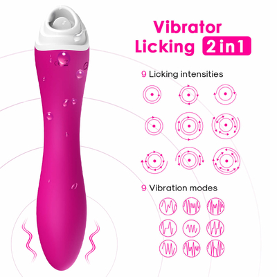 Yapay Penis Vibratör Dil Yalayıcı Stimülatörü, Suya Dayanıklı Vajina Stimülasyon Masajı