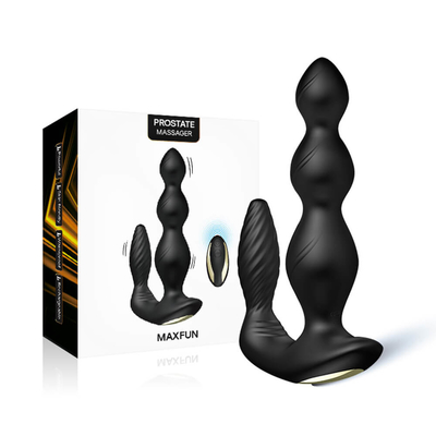 9 Hız Titreşimli Anal Butt Plug Üç Motorlu Perine Stimülatörü Kablosuz Uzaktan Kumanda