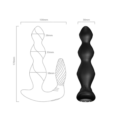 9 Hız Titreşimli Anal Butt Plug Üç Motorlu Perine Stimülatörü Kablosuz Uzaktan Kumanda