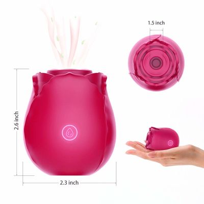 Kadın İçin 10 Mod Gül Klitoral Emme Vibratör Şarj Edilebilir Emme Vibratör
