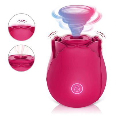Kadın İçin 10 Mod Gül Klitoral Emme Vibratör Şarj Edilebilir Emme Vibratör