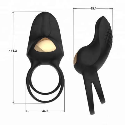 3.7V 111.7 * 45 * 45mm G Spot Cock Yüzükler Çılgın Dil Titreşimli Seks Oyuncak