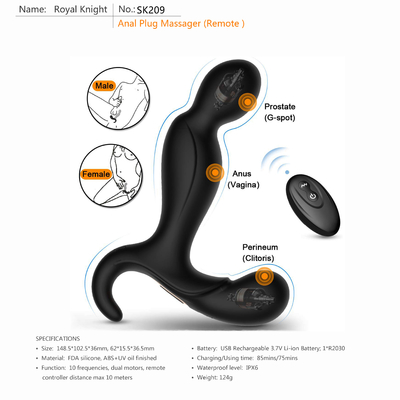 Bükülebilir Uzaktan Kumanda Su Geçirmez Prostat Masajı Erkek Masturbator Vibratör
