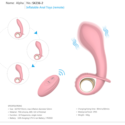 Kablosuz Uzaktan Kumanda Silikon Anal Plug Seks Oyuncakları Şarj Edilebilir Titreşimli Butt Plug