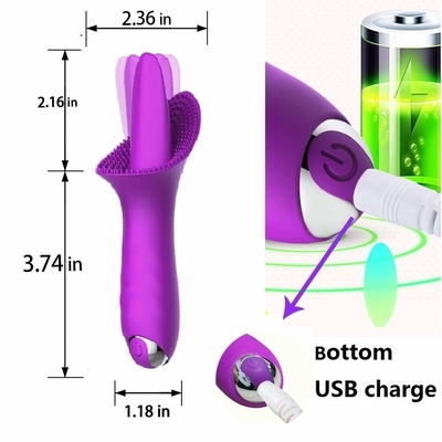 Clit Bullet Vibratör Oral Dil Stimülatörü Yumuşak Yapay Penis Vibratör 166.5 * 73.6 * 56.5mm