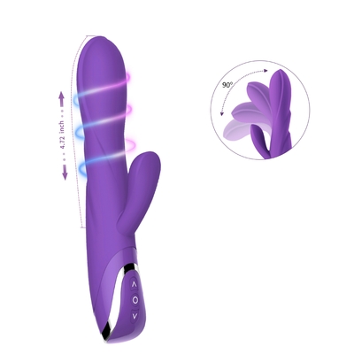 80 Dakika Çift Tavşan Vibratör Yapay Penis ile Klitoris Vibratör Bayan İçin Aşk Oyuncak 213 * 64 * 38mm