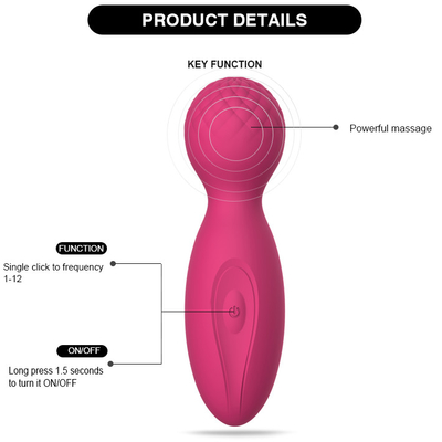 12 Hız 10 Fonksiyon Saten Silikon G Spot Vibratör Seks Oyuncak Mini Değnek Masajı