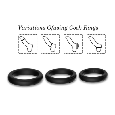 Gecikmeli Boşalma İçin Üçü Bir Arada Silikon Glans Horoz Halkası IPX7 Büyük Boy 52mm