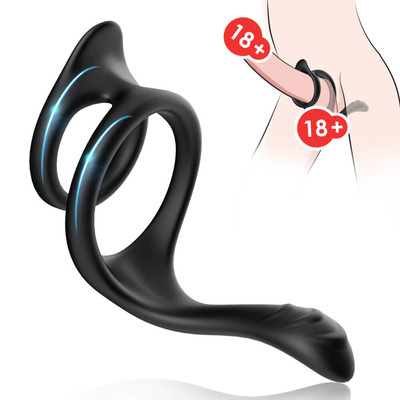 Çift Döngü Penis Halkası Seks Oyuncak 80x70x50mm Tam Silikon Penis Ereksiyon Halkaları