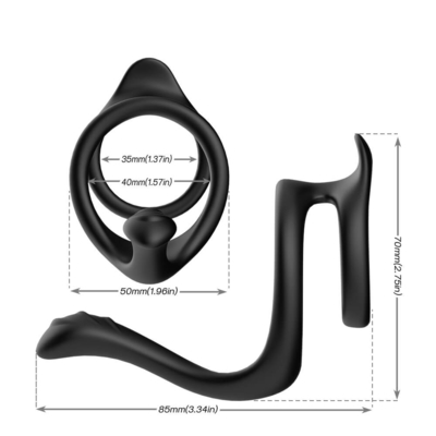 Çift Döngü Penis Halkası Seks Oyuncak 80x70x50mm Tam Silikon Penis Ereksiyon Halkaları