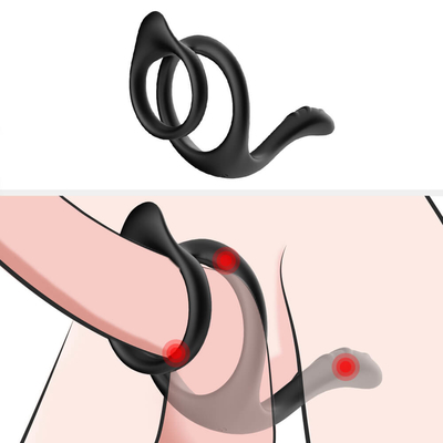 Çift Döngü Penis Halkası Seks Oyuncak 80x70x50mm Tam Silikon Penis Ereksiyon Halkaları