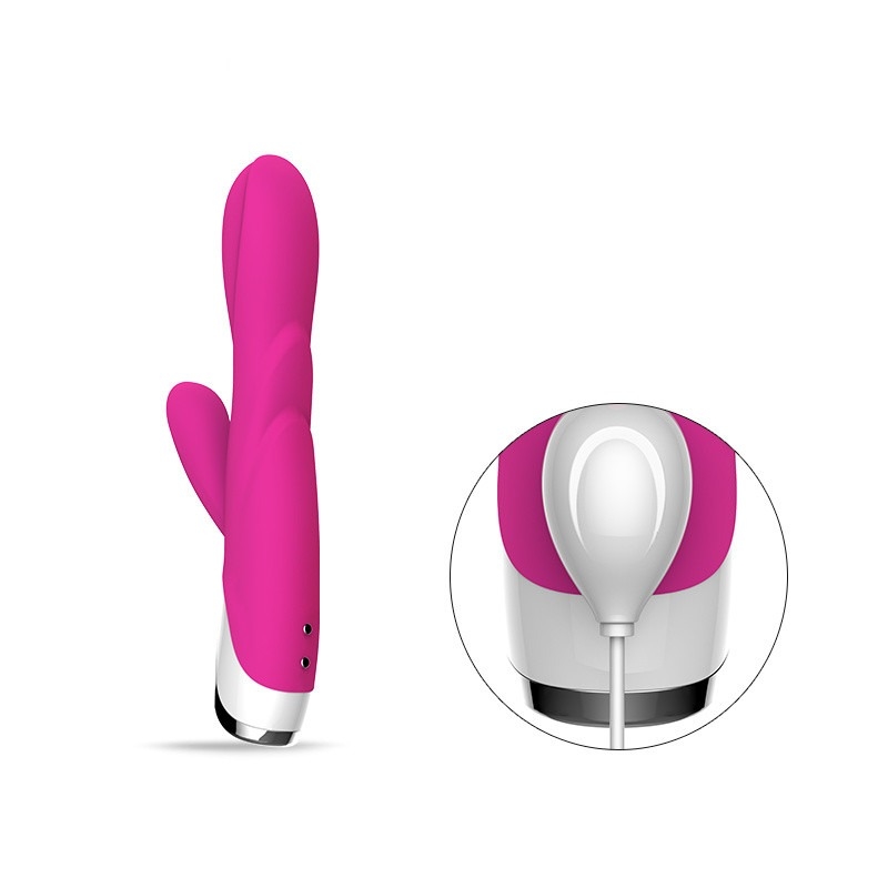 80 Dakika Çift Tavşan Vibratör Yapay Penis ile Klitoris Vibratör Bayan İçin Aşk Oyuncak 213 * 64 * 38mm